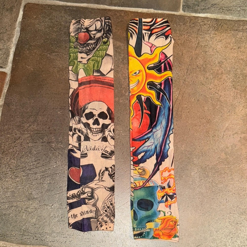 Colorful Tattoo Inspired Arm Sleeves Fake Temporary Slip on Body Art Stockings